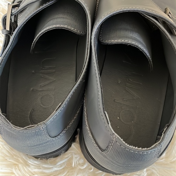 Calvin Klein Grey Cap Toe Monk  Strap Toe Shoes sz 10.5 - Picture 6 of 8
